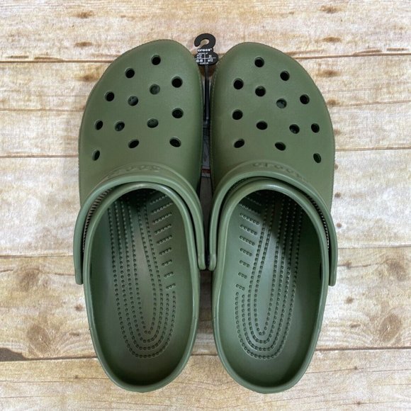 Mens Crocs Classic Slip On Clogs Army Green 10001-309 main image 4